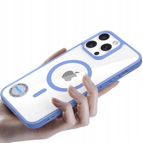 ETUI DO IPHONE 13 PRO MAX NIEBIESKI DO MAGSAFE PRZEZROCZYSTE CASE OBUDOWA