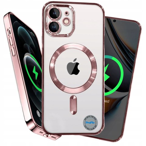 Etui do iPhone 11 RÓŻOWE Rose Gold do MagSafe ochrona aparatu przezroczyste