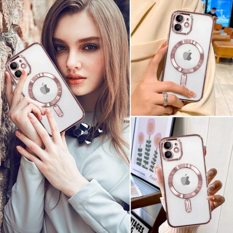 Etui do iPhone 11 RÓŻOWE Rose Gold do MagSafe ochrona aparatu przezroczyste