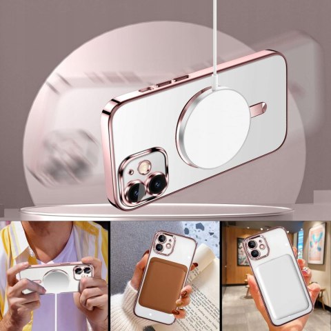 Etui do iPhone 11 RÓŻOWE Rose Gold do MagSafe ochrona aparatu przezroczyste