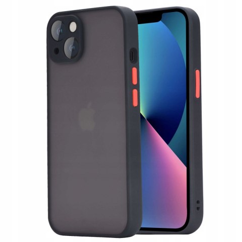 ETIU DO IPHONE 14 CZARNE PÓŁ PRZEŹROCZYSTE SILIKONOWE MATOWE