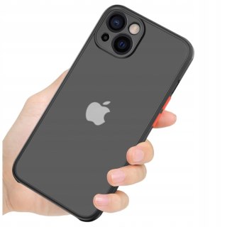 ETUI DO IPHONE 15 CZARNE PÓŁ PRZEŹROCZYSTE SILIKONOWE MATOWE