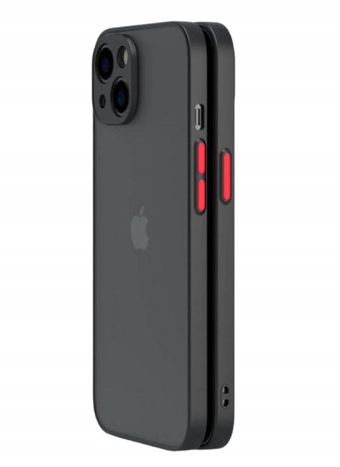 ETUI DO IPHONE 15 CZARNE PÓŁ PRZEŹROCZYSTE SILIKONOWE MATOWE