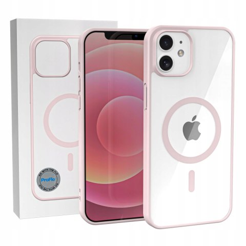 ETUI CASE DO IPHONE 12 / 12 PRO RÓŻOWE DO MAGSAFE PRZEZROCZYSTE DO IPHON