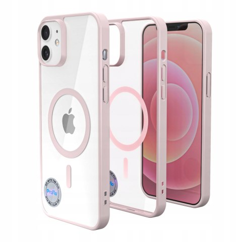 ETUI CASE DO IPHONE 12 / 12 PRO RÓŻOWE DO MAGSAFE PRZEZROCZYSTE DO IPHON