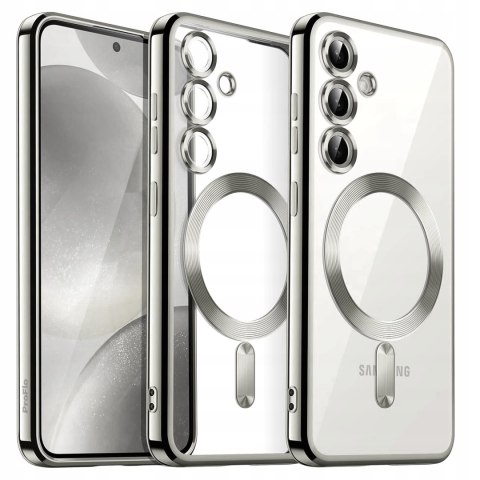 Etui do SAMSUNG A55 Srebrny do MagSafe Case Ochrona Aparatu Przezroczysty Etui do SAMSUNG A55 Srebrny do MagSafe Case Ochrona Aparatu Przezroczysty