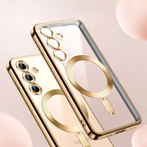 Etui do SAMSUNG A55 Złoty do MagSafe Case Ochrona Aparatu Przezroczysty Etui do SAMSUNG A55 Złoty do MagSafe Case Ochrona Aparatu Przezroczysty