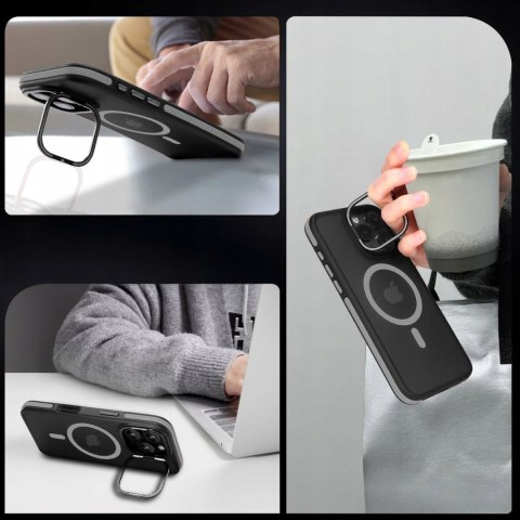 Etui do iPhone 15 do MagSafe Podstawka Szare Sportowe Case Szary Pokrowiec Etui do iPhone 15 do MagSafe Podstawka Szare Sportowe Case Szary Pokrowiec