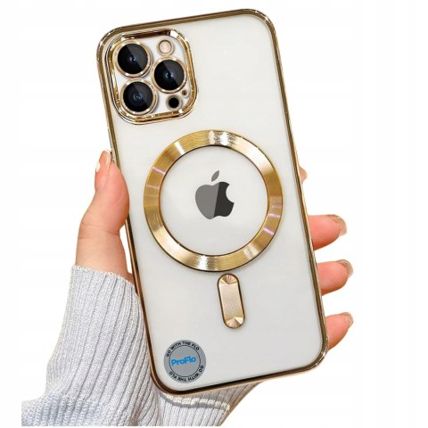 EtuI do iPhone 12 Pro Złote do MagSafe Case Złoty Osłona Aparatu Gold