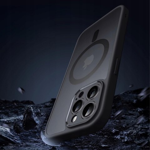 Etui Case do iPhone 14 Pro czarne matowe do MagSafe ochrona aparatu