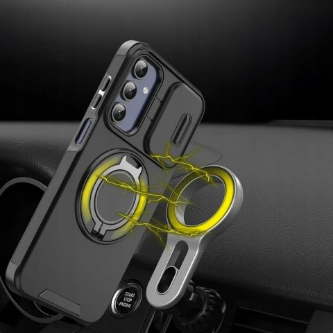 Etui do Samsung A35 / A55 Pancerne Różowe do MagSafe Podstawka Aparatu Case