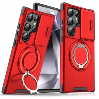 Etui do Samsung S23 Ultra Pancerne Czerwone Osłona Aparatu Case do MagSafe