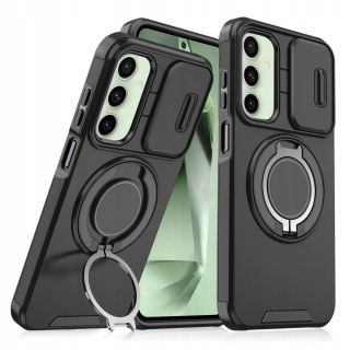 Etui do Samsung S25+ Pancerne Czarne Podstawka do Magsafe Case Czarny Plus