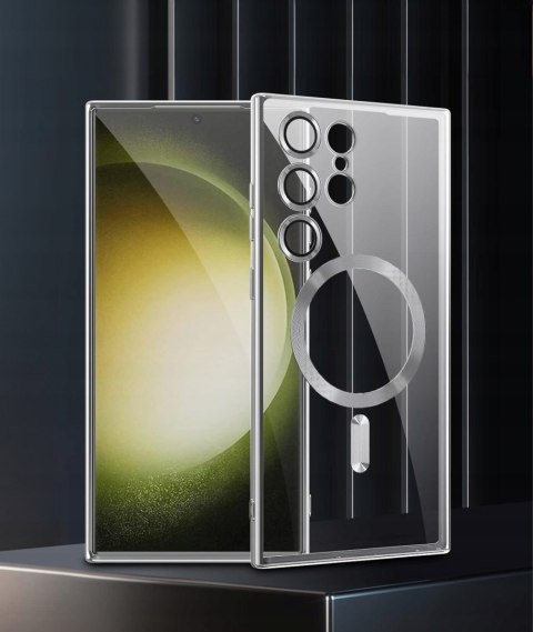 Etui do Samsung S25 Ultra Srebrne Przezroczyste do MagSafe Ochrona Aparatu