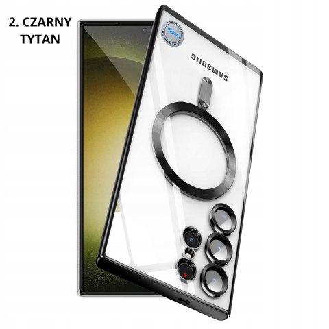 Etui do Samsung S25 Ultra Srebrne Przezroczyste do MagSafe Ochrona Aparatu