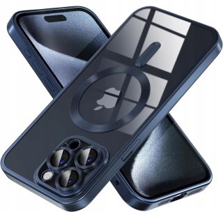 Etui do iPhone 12 Pro Niebieskie do MagSafe Przezroczyste Case Niebieski