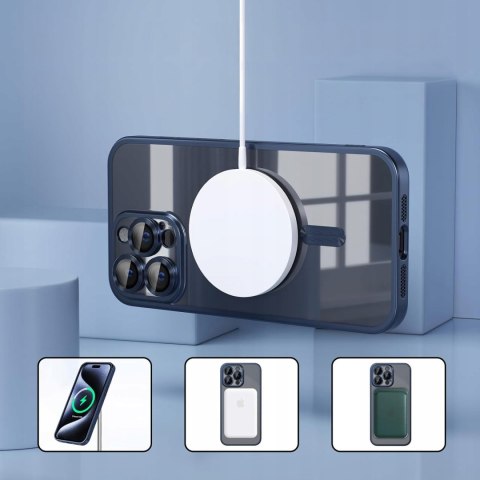 Etui do iPhone 12 Pro Niebieskie do MagSafe Przezroczyste Case Niebieski
