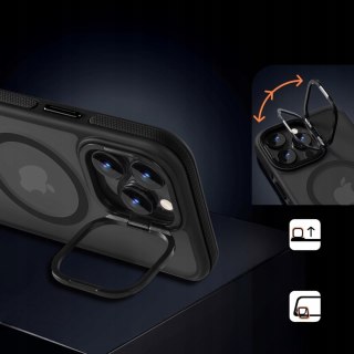 Etui do iPhone 15 Pro do MagSafe Matowe z Podstawką Sportowe Czarne