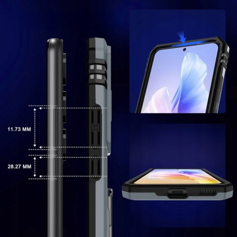 Etui ProFlo do Samsung A36 / A56 Szare Pancerne z Podstawką Case Srebrny