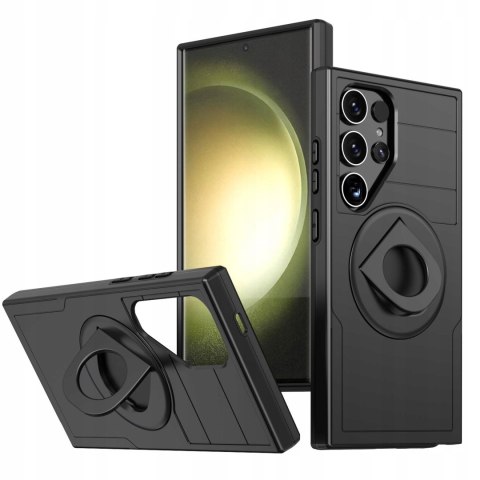Etui ProFlo do Samsung S24 Ultra do MagSafe Pancerne Podstawką Case Czarny