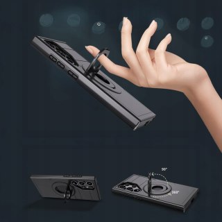 Etui ProFlo do Samsung S24 Ultra do MagSafe Pancerne Podstawką Case Czarny