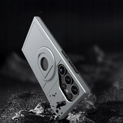 Etui ProFlo do Samsung S24 Ultra do MagSafe Pancerne Podstawką Case Szare