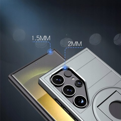 Etui ProFlo do Samsung S24 Ultra do MagSafe Pancerne Podstawką Case Szare