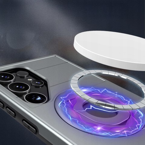 Etui ProFlo do Samsung S24 Ultra do MagSafe Pancerne Podstawką Case Szare