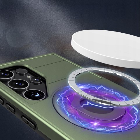Etui ProFlo do Samsung S24 Ultra do MagSafe Pancerne Podstawką Case Zielone