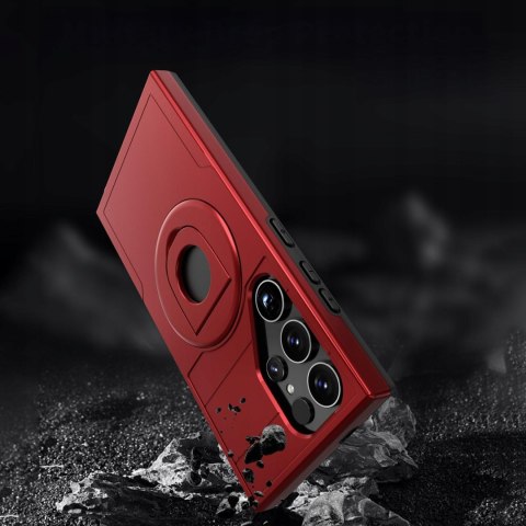 Etui ProFlo do Samsung S24 Ultra do MagSafe Pancerne Podstawką Czerwone