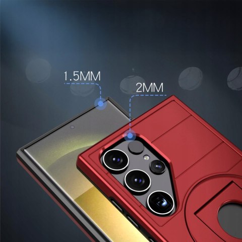 Etui ProFlo do Samsung S24 Ultra do MagSafe Pancerne Podstawką Czerwone