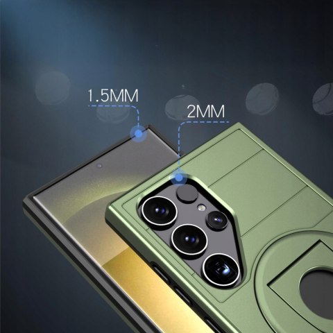 Etui ProFlo do Samsung S25 Ultra do MagSafe Pancerne Podstawką Case Zielone