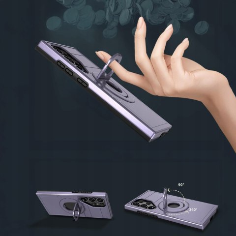 Etui ProFlo do Samsung S25 Ultra do MagSafe Pancerne Podstawką Fioletowe