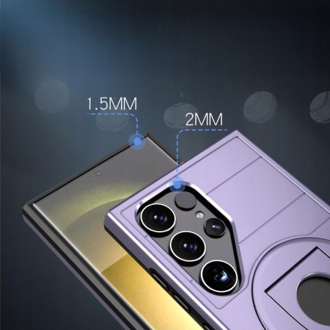 Etui ProFlo do Samsung S25 Ultra do MagSafe Pancerne Podstawką Fioletowe