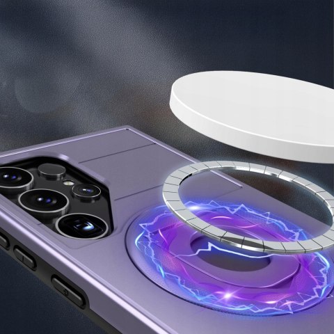 Etui ProFlo do Samsung S25 Ultra do MagSafe Pancerne Podstawką Fioletowe