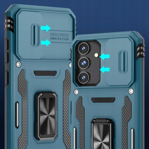 Etui do Samsung A05s Niebieskie Pancerne z Podstawką Wojskowe Case