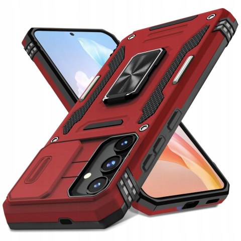 Etui do Samsung A05s Pancerne Czerwone z Podstawką Wojskowe Case Czerwony