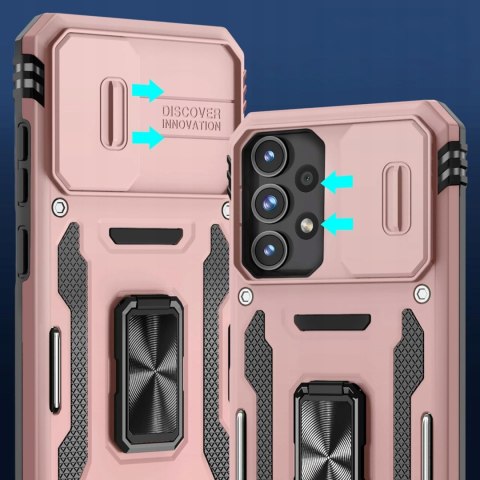 Etui do Samsung A13 5G / A04s Różowe Pancerne Zamykane Wojskowe Case Różowy