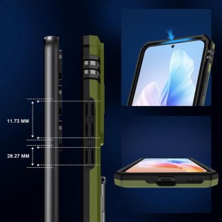 Etui do Samsung A14 4G/5G Zielone z Podstawką Ochrona Aparatu Pancerne Case