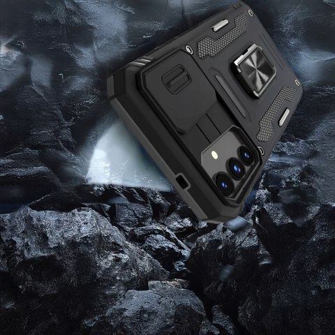 Etui do Samsung A15 5G Czarne z Podstawką Pancerne Ochrona Aparatu Case