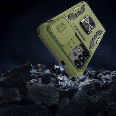 Etui do Samsung A52 4G/5G Zielone Pancerne Wojskowe Case Zielony Podstawka