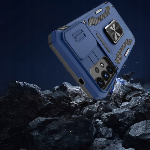 Etui do Samsung A53 5G Niebieskie Pancerne Zamykane Wojskowe Case Niebieski