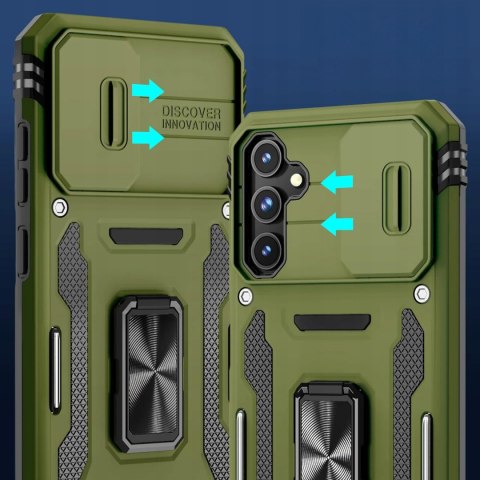 Etui do Samsung A54 Zielone Pancerne z Podstawką Wojskowe Case Zielony