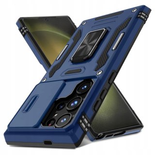 Etui do Samsung S21 Ultra Niebieskie Pancerne z Podstawką Wojskowe Case