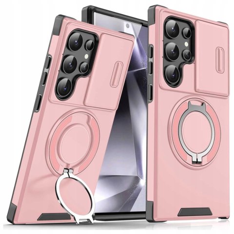 Etui do Samsung S21 Ultra Pancerne Różowe Osłona Aparatu Case do MagSafe