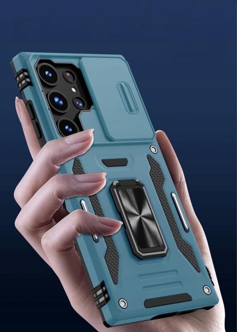 Etui do Samsung S22 Ultra Niebieskie Wojskowe Osłona Aparat Case Niebieski