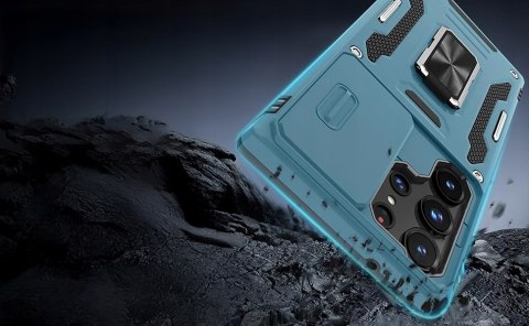 Etui do Samsung S22 Ultra Niebieskie Wojskowe Osłona Aparat Case Niebieski