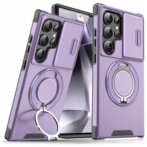 Etui do Samsung S22 Ultra Pancerne Fioletowe Osłona Aparatu Case do MagSafe