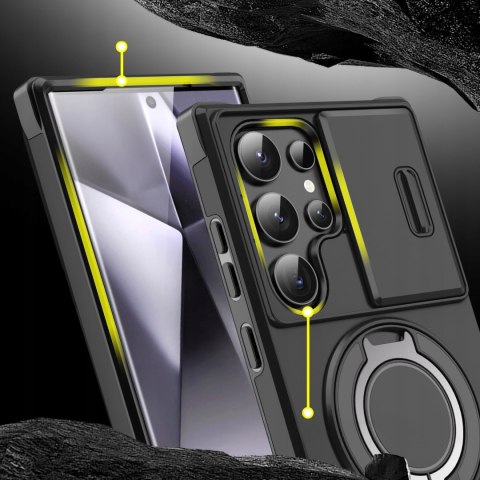 Etui do Samsung S22 Ultra Pancerne Fioletowe Osłona Aparatu Case do MagSafe