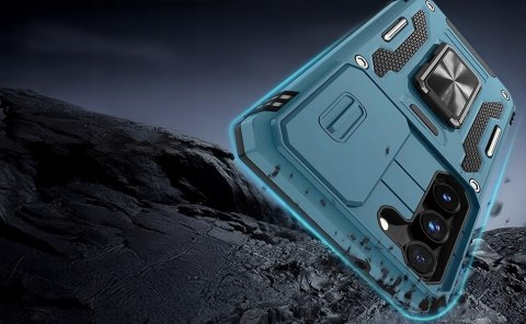 Etui do Samsung S23 Niebieskie Pancerne z Podstawką Wojskowe Case